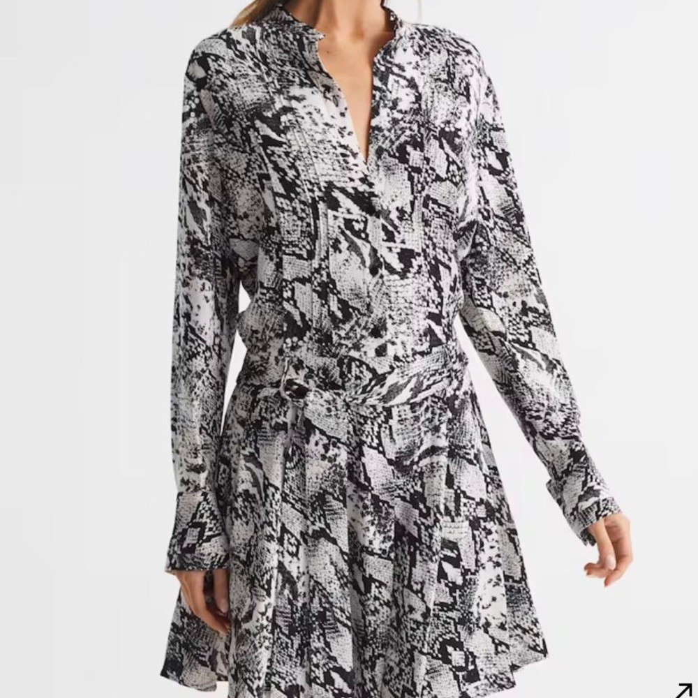 Reiss animal print dress with belt